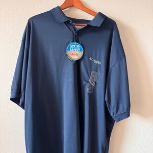 Men's Columbia Short Sleeve Polo, Navy 3X, NWT
